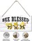 Bee Wood Sign, Decorative Wood Hanging Wood Plaque, Wall Decor Art, Cute Gnome Decor, Spring Decor, Rustic Door Hanger, Home Wall Decor, Decorations for Kitchen Bathroom Living Room, Bee Blessed Sign